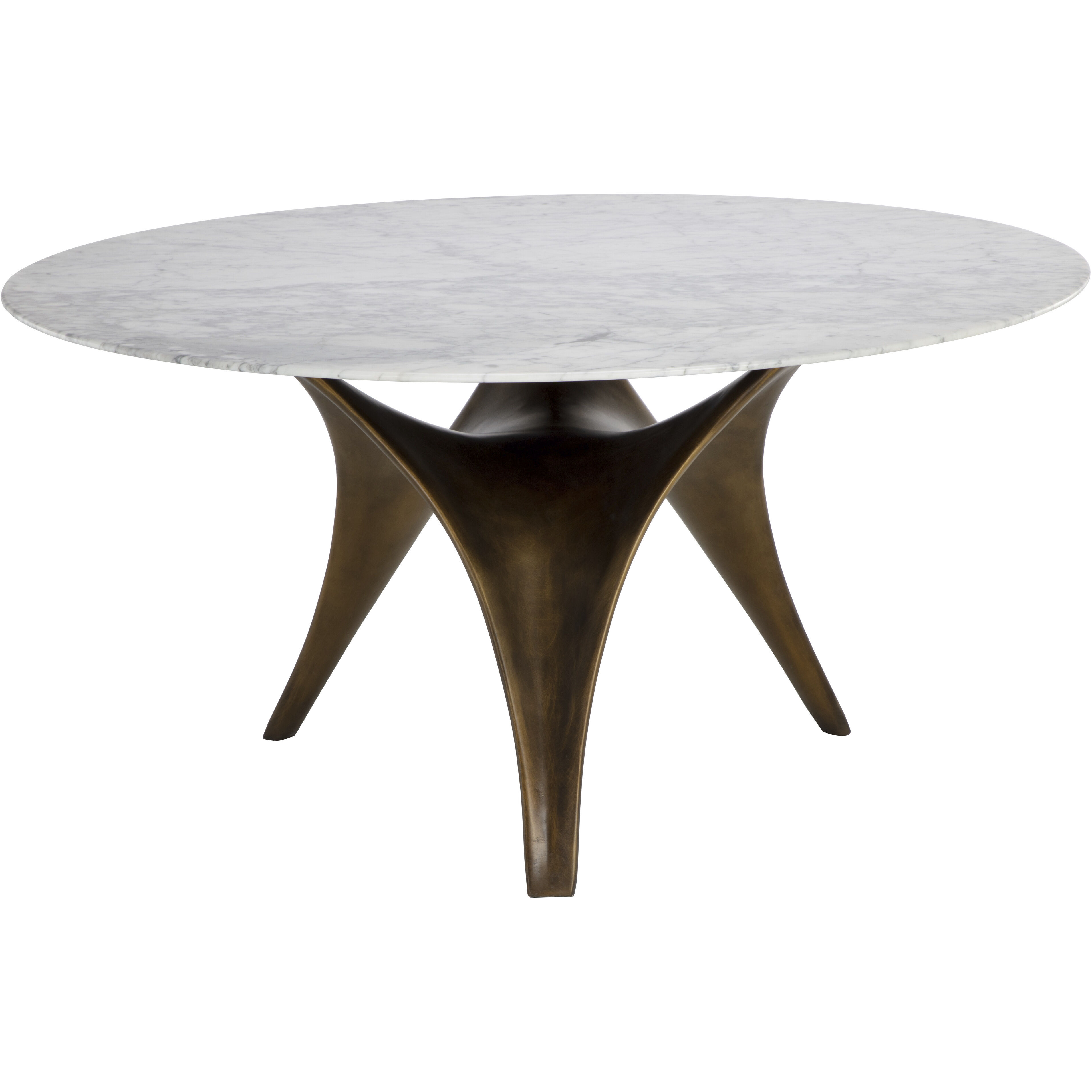 Bijon 59 X 29.5 inch Matte White / Antique Bronze Dining Table